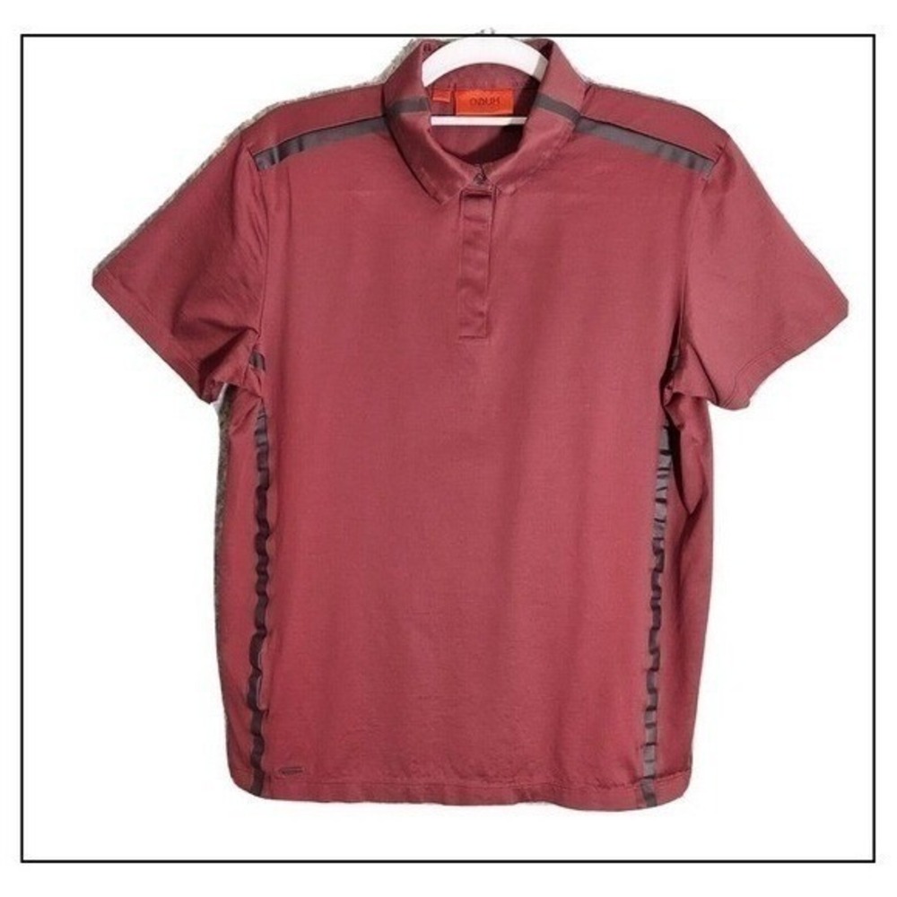 Hugo Boss Polo Men M Burgundy 100% Cotton Luxury Casual Short Sleeve Breathable